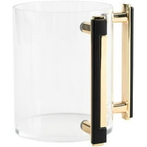EcoQuality Acrylic Judaica Cup - Netilat Yadayim Hand Washing Cup - Modern Negel Vasser Dual Handle Wash Cup for Jewish Ritual - Reusable Cup with Handles - Black and Gold (1, Black/Gold)