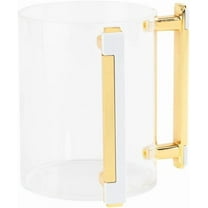 EcoQuality Acrylic Judaica Cup - Netilat Yadayim Hand Washing Cup - Modern Negel Vasser Dual Handle Wash Cup for Jewish Ritual - Reusable Cup with Handles - White and Gold (1, White/Gold)