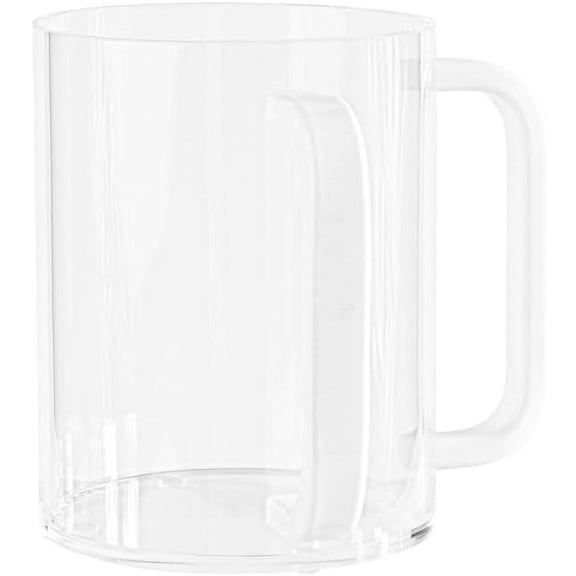 EcoQuality Acrylic Judaica Cup - Netilat Yadayim Hand Washing Cup - Negel Vasser Dual Handle Wash Cup for Jewish Ritual - Reusable Cup with Handles (10, Clear/White)