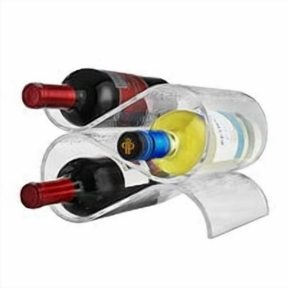 EcoQuality Acrylic Wine Rack 3 Bottle Holder - Durable Wine Storage Cabinet Shelf, Wine Racks Countertop for Pantry, Kitchen, Bar (5)