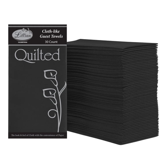 EcoQuality Black Quilted Lunch Napkin – Elegant, Durable, and Disposable, Dispenser Napkin Refill, Everyday Napkins, Perfect for Restaurants, Diners, Bodegas & Home (180)