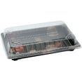 thumbnail image 1 of EcoQuality Black Sushi Trays with Lids 6.5 x 5.5 inch - Disposable Sushi Container Packaging Box with Cover Take Out Boxes Black Plastic To Go Containers Set Entrees Appetizers Desserts (300), 1 of 5