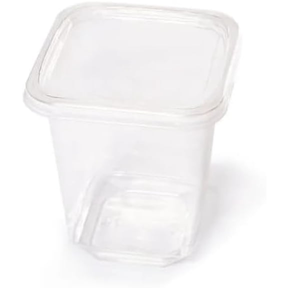 EcoQuality Clear Plastic Square Tamper Evident Deli Containers 16oz with Lids (50)