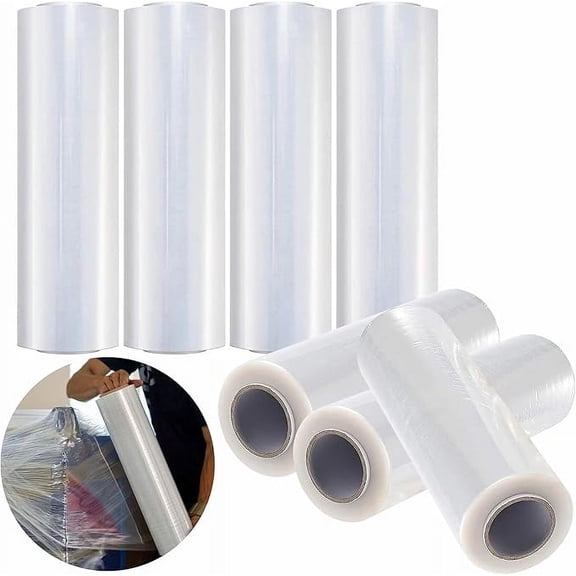 EcoQuality Clear Stretch Film Wrap 18" x 1500 Feet 80 Gauge , Commercial Industrial Stretch Pallet Stretch Wrap , Clear Cling Stretch Film, Durable, Moving, Warehousing, Heavy Duty Shrink Film (1)
