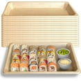 thumbnail image 1 of EcoQuality Compostable Sushi Trays Large - Natural Sugarcane Bagasse Take Out Sushi Container - Biodegradable Disposable Sushi Plate Eco Friendly Plastic Alternative To go Serving Tray (25 PACK), 1 of 8