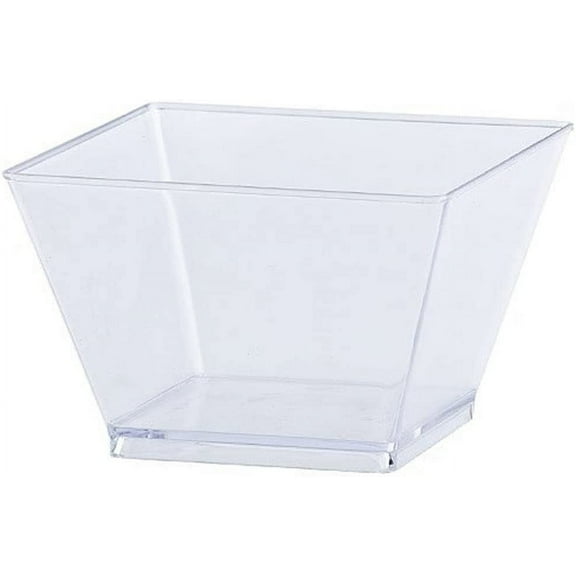 EcoQuality Condiment 8oz Clear Bowl – Disposable, Durable, and Elegant Serveware, Reusable Plastic Serving Bowl for Salads, Desserts & Snacks – Tableware Weddings, Parties, Catering (20)
