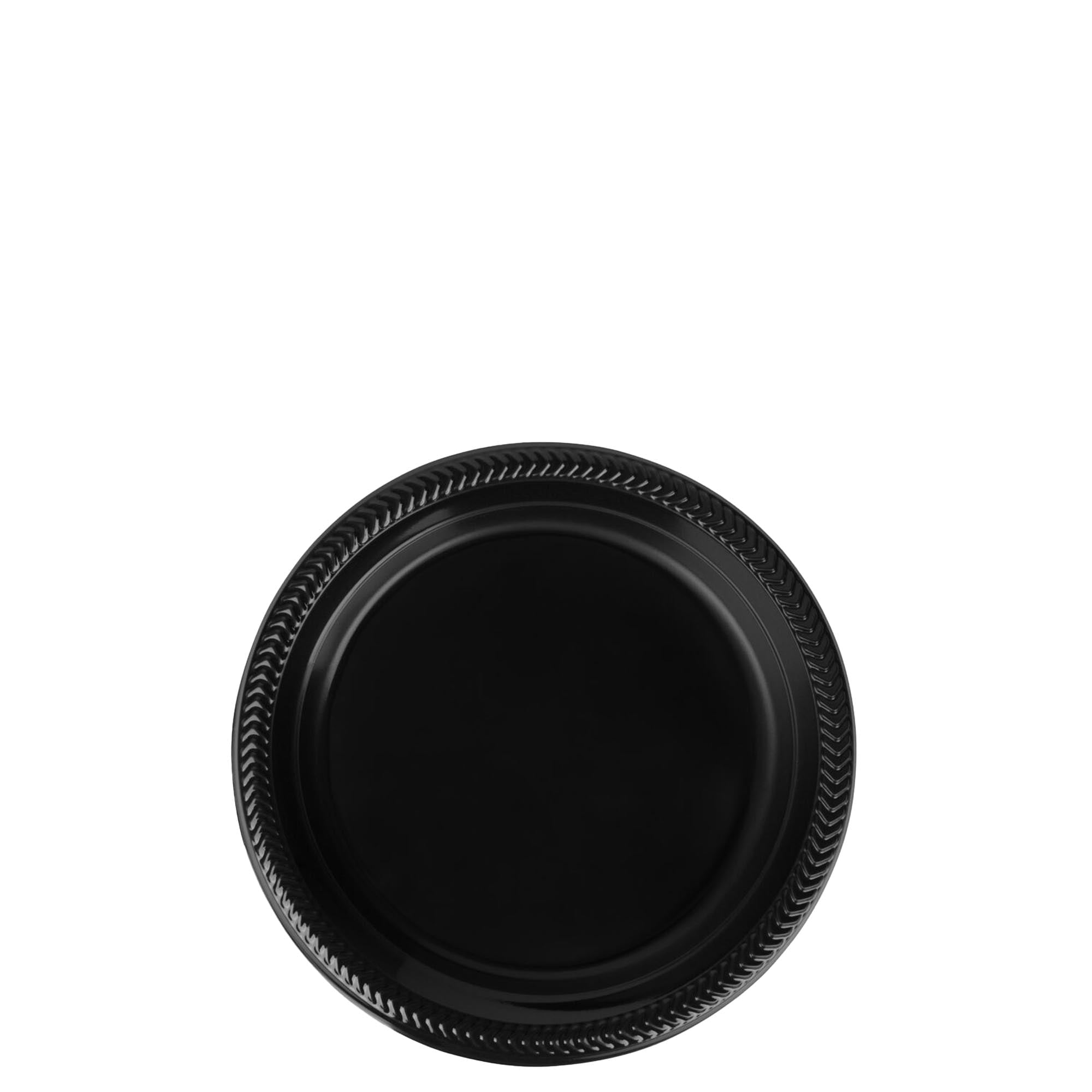 EcoQuality Disposable 6" inch Round Black Plastic Plates China Like