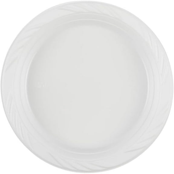 EcoQuality Disposable 7" inch Round White Plastic Plates Heavy Duty - China Like Party Plates, Heavy Duty Medium Disposable Salad Plates, Salad Plate, Weddings, Serveware (50)