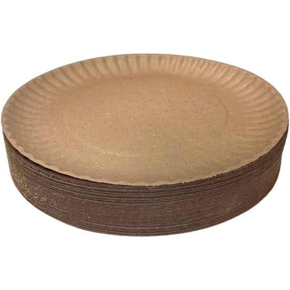 EcoQuality Disposable Kraft 6-Inch Paper Plates Uncoated Large, Everyday Disposable Brown Paper Plates 6" Paper Plate Bulk Pizza Party Plates (600)