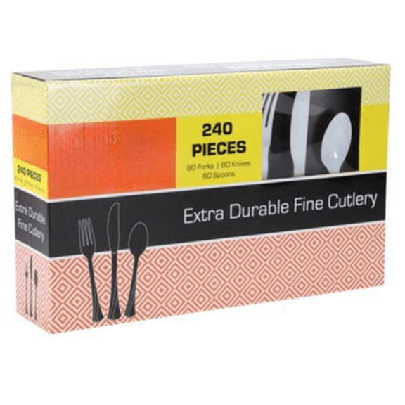 EcoQuality Disposable Pearl Combo Cutlery Set Boxed - Great for Party, Soups, Kitchen, Office, Togo, Lunch, Cafeterias, Restaurants (1200)