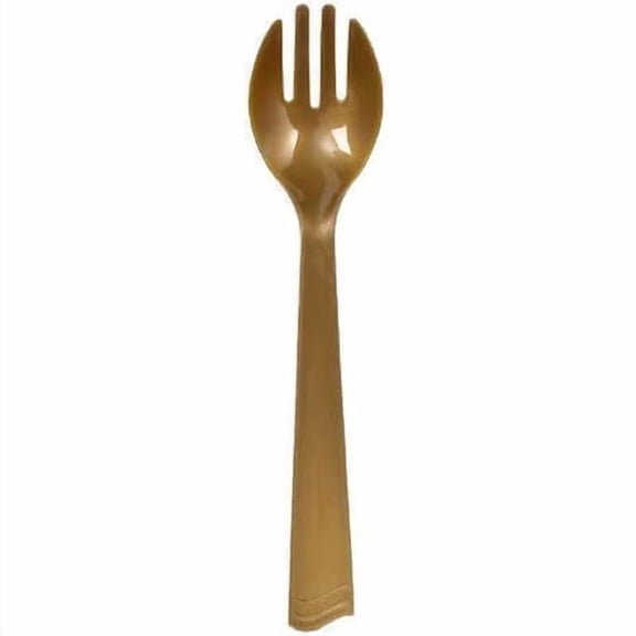 EcoQuality Disposable Plastic 10" Gold Salad Fork - Great for Party, Soups, Kitchen, Office, Togo, Lunch, Cafeterias, Restaurants (144)