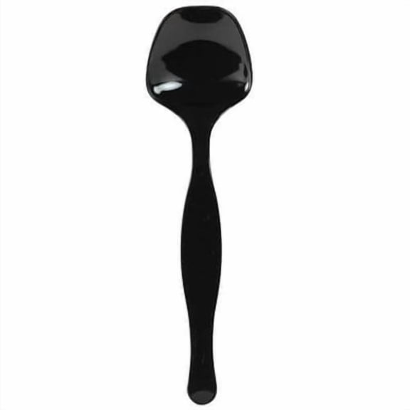 EcoQuality Disposable Plastic 9" Black Serving Spoon - Great for Party, Soups, Kitchen, Office, Togo, Lunch, Cafeterias, Restaurants (9)