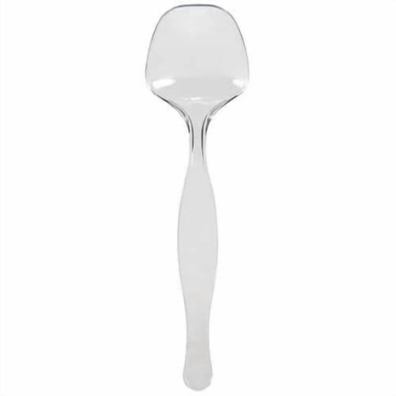 EcoQuality Disposable Plastic 9" Clear Serving Spoon - Great for Party, Soups, Kitchen, Office, Togo, Lunch, Cafeterias, Restaurants (18)