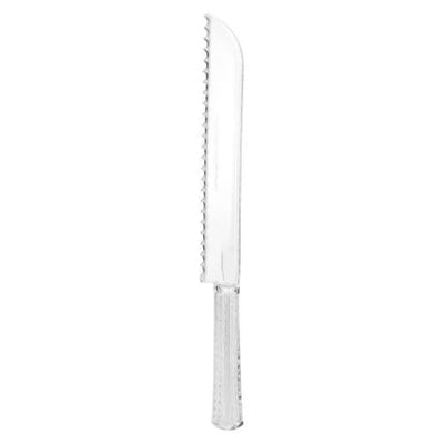 EcoQuality Disposable Plastic Clear Serrated Knife - Great for Cake, Party, Kitchen, Office, Lunch, Cafeterias, Restaurants (12)