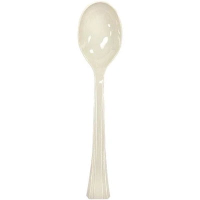 EcoQuality Disposable Plastic Ivory Soupspoon - Great for Party, Soups, Kitchen, Office, Togo, Lunch, Cafeterias, Restaurants (204)