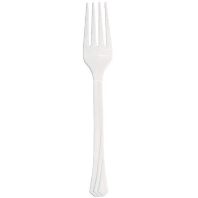 EcoQuality Disposable Plastic Pearl White Fork - Great for Party, Soups, Kitchen, Office, Togo, Lunch, Cafeterias, Restaurants (612)