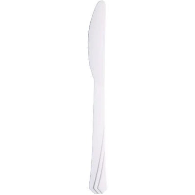 EcoQuality Disposable Plastic Pearl White Knife - Great for Party, Soups, Kitchen, Office, Togo, Lunch, Cafeterias, Restaurants (51)