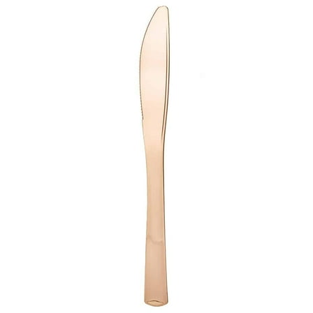 EcoQuality Disposable Plastic Polished Rose Gold Spoons Bag - Great for Party, Soups, Kitchen, Office, Togo, Lunch, Cafeterias, Restaurants (24)