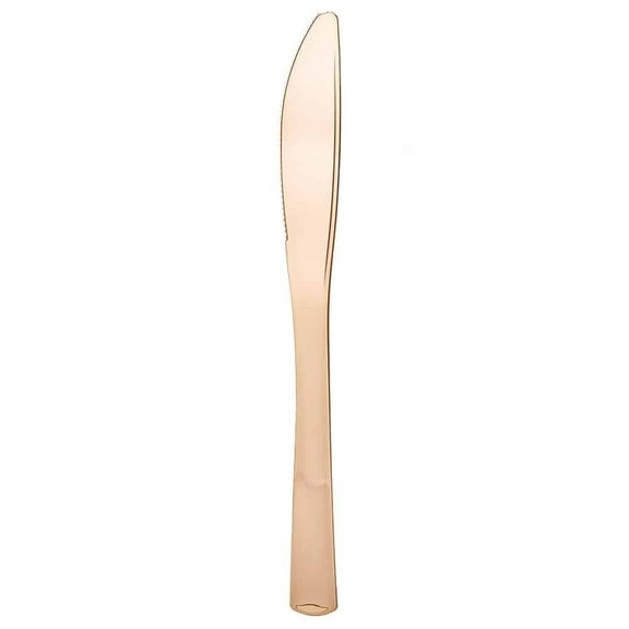 EcoQuality Disposable Plastic Polished Rose Gold Spoons Bag - Great for Party, Soups, Kitchen, Office, Togo, Lunch, Cafeterias, Restaurants (24)