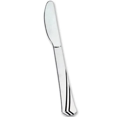 EcoQuality Disposable Plastic Polished Silver Knife - Great for Party, Soups, Kitchen, Office, Togo, Lunch, Cafeterias, Restaurants (72)