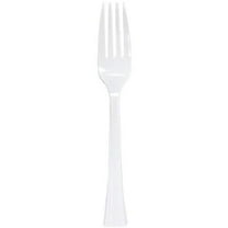 EcoQuality Disposable Plastic White Pearl Forks Bag - Great for Events, Kitchen, Office, Togo, Lunch, Cafeterias, Restaurants (48)