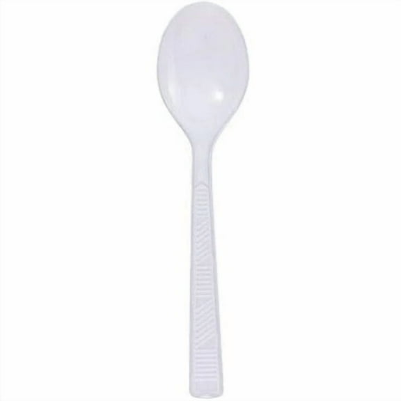 EcoQuality Disposable Plastic White Soupspoon - Great for Party, Soups, Kitchen, Office, Togo, Lunch, Cafeterias, Restaurants (576)