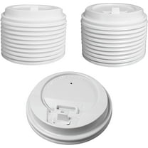 EcoQuality Disposable White Dome Lids - Sip Through Recyclable Coffee Cup Lid for Portable Drink Universal Size, Fits Most 10oz, 12oz, 16oz, 20oz Paper Cups - For Coffee Shops, Travel (25 Pack)
