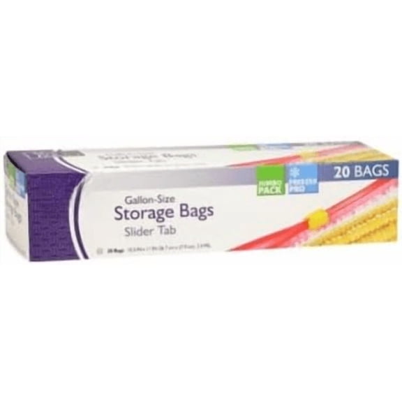 EcoQuality Gallon Size Slider Storage Bags - Resealable Plastic Food Storage Bags with Easy Slider Seal For Kitchen, Meal Prep, Freezer, and Household Storage (60)