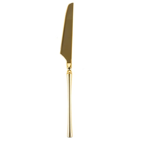 EcoQuality Infinity Collection Disposable Plastic Knives - Plastic Gold Cutlery Disposable Utensils Silverware Perfect for Wedding Birthday Event Planning Baby Shower Anniversaries (20 Pack)