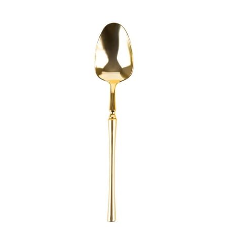 EcoQuality Infinity Collection Disposable Plastic Soup Spoons - Plastic Gold Cutlery Disposable Utensils Silverware Perfect for Wedding Birthday Event Planning Baby Shower Anniversaries (480 Pack)
