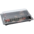 thumbnail image 1 of EcoQuality Large Black Sushi Trays with Lids 8.5 x 5.5 Inch - Disposable Sushi Packaging Box, Carry Out Container, Take Out Boxes, Black Plastic To Go Containers, Entrees, Appetizers or Desserts (50), 1 of 3