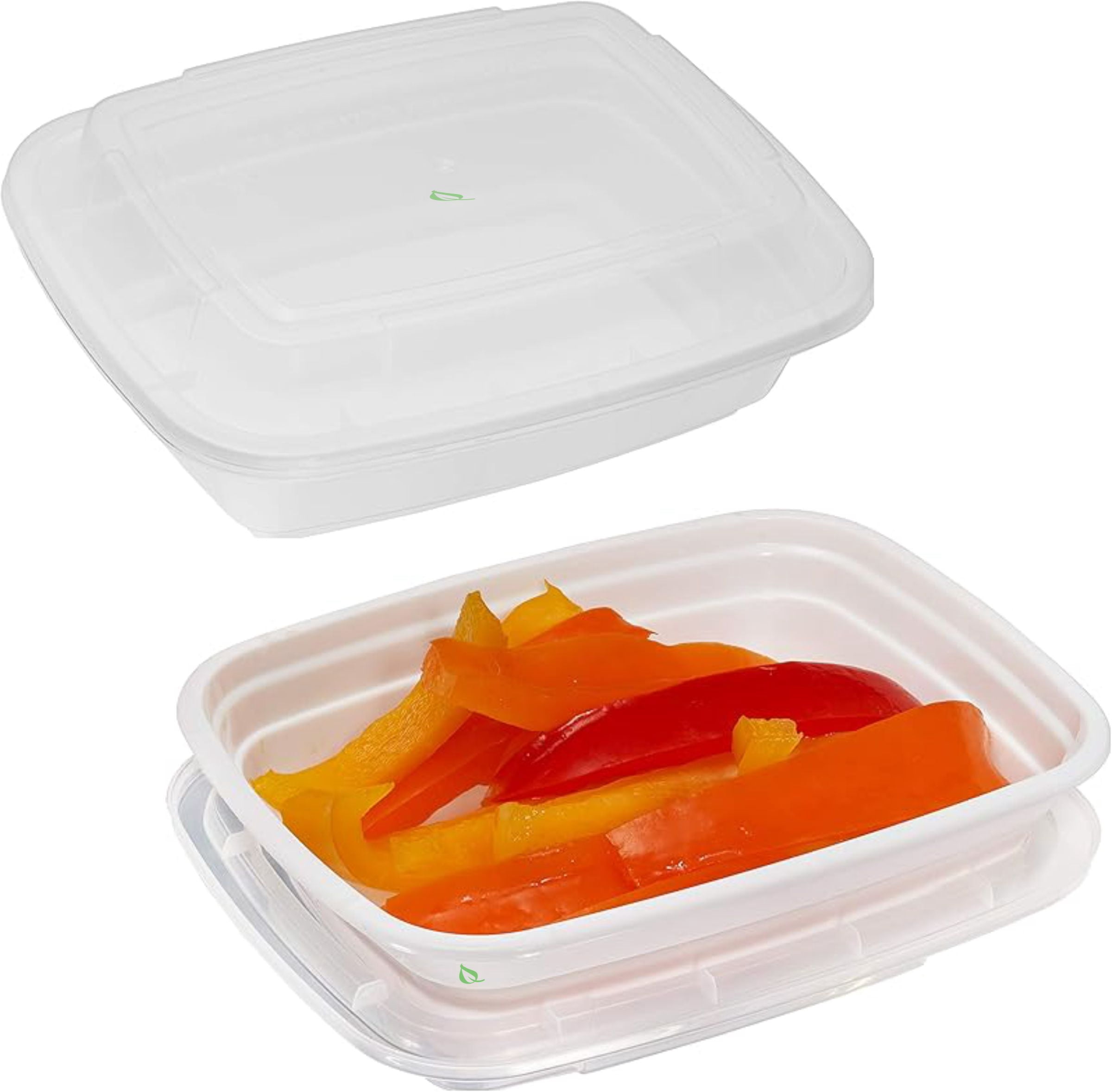 EcoQuality Meal Prep Containers [25 Pack] White Rectangle Containers ...