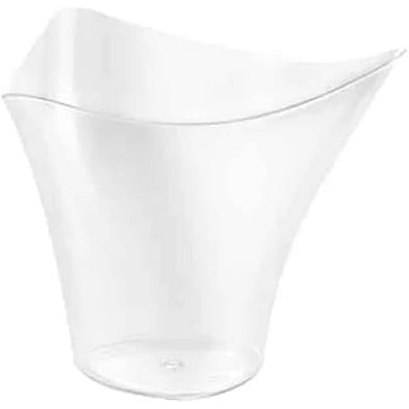 EcoQuality Mini Clear Triangle Plastic Cup – Small Disposable Tasting Cup for Appetizers Desserts Samples Catering and Party Events (12)