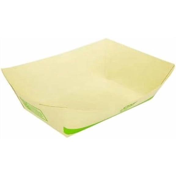 EcoQuality Natural Bamboo 0.5 lb Disposable Food Boat Trays, 50 Pack