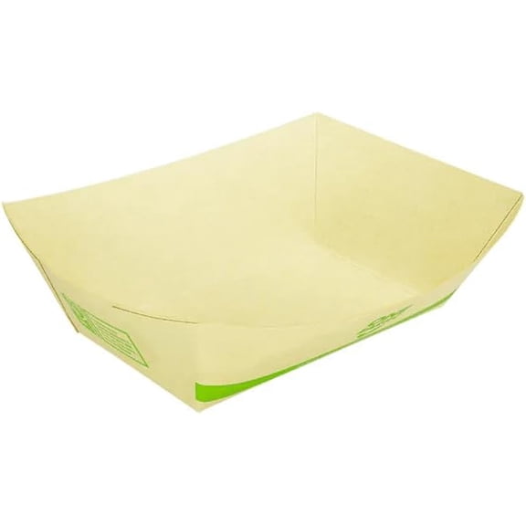 EcoQuality Natural Bamboo 1 lb Disposable Food Boat Trays, 50 Pack