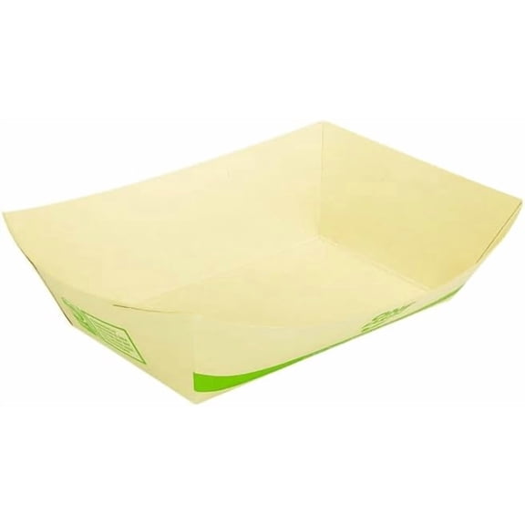 EcoQuality Natural Bamboo 2.5 lb Disposable Food Boat Trays, 50 Pack