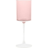 EcoQuality Pink Plastic Wine Glasses with Clear Stem - 9 oz Wine Glass, Disposable Shatterproof Wine Goblets, Reusable, Elegant Drink Cup Tumbler, Weddings, Party, Dinner, Baby Showers (5)