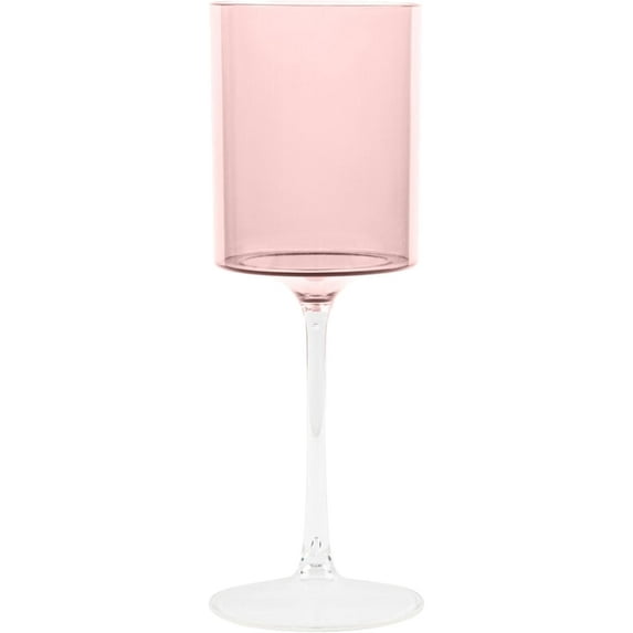 EcoQuality Pink Plastic Wine Glasses with Clear Stem - 9 oz Wine Glass, Disposable Shatterproof Wine Goblets, Reusable, Elegant Drink Cup Tumbler, Weddings, Party, Dinner, Baby Showers (20)