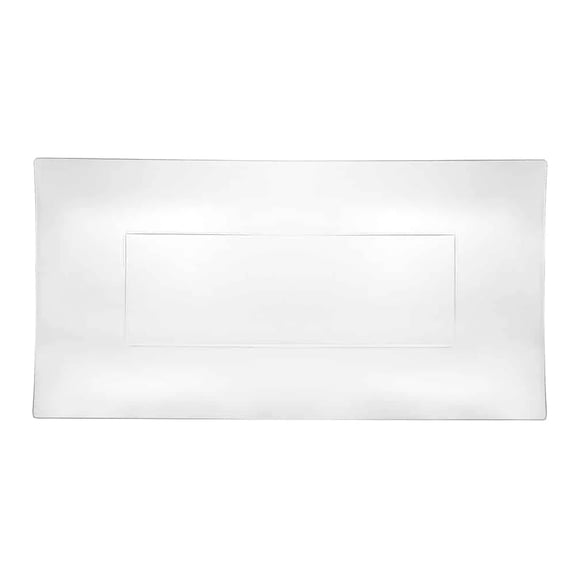 EcoQuality Rectangles 13x6.25" Clear Condiment Tray Serveware – Disposable, Durable, and Elegant, Disposable Party Plates for Birthdays, BBQs, Picnics & Events (15)