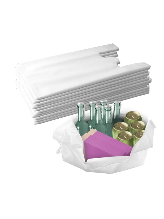 Reusable Eco-Friendly White Grocery T-Shirt Shopping Bags, Durable, Non Woven Large, Portable Tote Bags, USA MADE (25 PACK)