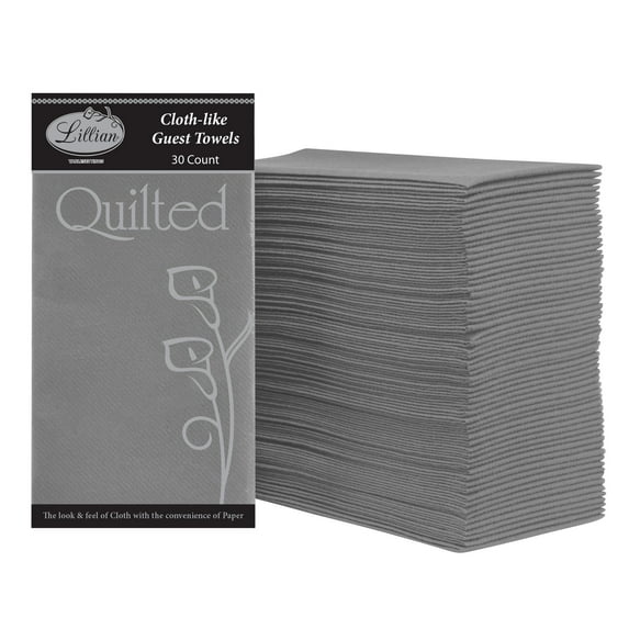 EcoQuality Silver Quilted Lunch Napkin – Elegant, Durable, and Disposable, Dispenser Napkin Refill, Everyday Napkins, Perfect for Restaurants, Diners, Bodegas & Home (90)