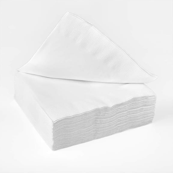 EcoQuality Solids Pearl White Lunch Napkin 3-Ply, Dispenser Napkin Refill, Everyday Napkins, Perfect for Restaurants, Diners, Bodegas & Home (80)
