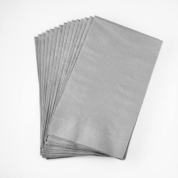 EcoQuality Solids Silver Bistro Napkin, Dispenser Napkin Refill, Everyday Napkins, Perfect for Restaurants, Diners, Bodegas & Home (180)