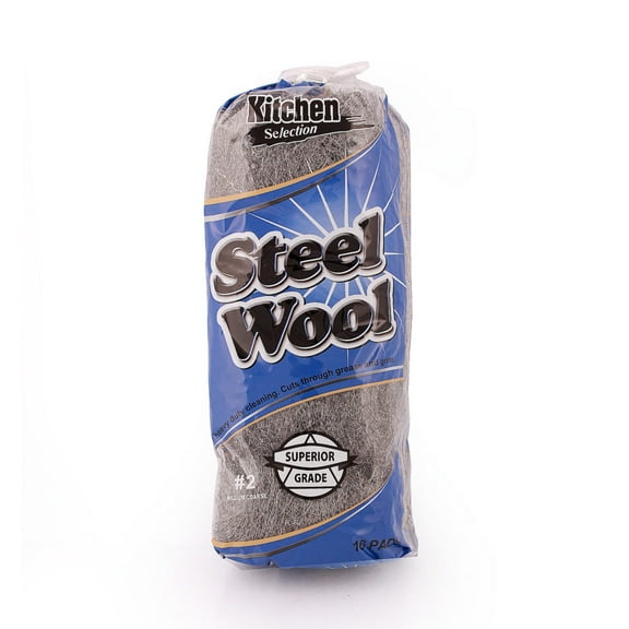 EcoQuality Steel Wool #2 Coarse Sponges Heavy Duty Scrub Sponge, Kitchen, Iron Skillets and Outdoor Grills (1)