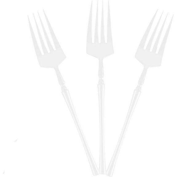 EcoQuality White Disposable Plastic Salad Forks - Heavy Weight Plastic White Cutlery, Disposable Utensils, Silverware Perfect for Wedding, Birthday, Event Planning, Baby Shower, Anniversaries (32)