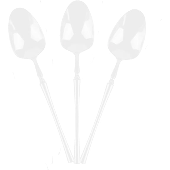 EcoQuality White Disposable Plastic Teaspoons - Heavy Weight Plastic White Cutlery, Disposable Utensils, Silverware Perfect for Wedding, Birthday, Event Planning, Baby Shower, Anniversaries (64)