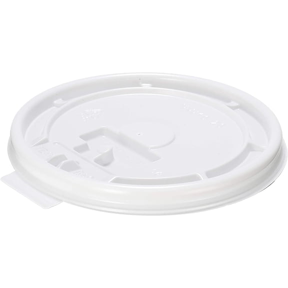 EcoQuality White Flat Tear Back Lids For Hot Cup - Universal 10-20 ounce Cup - 200 count - White Standard Flat lids 90mm