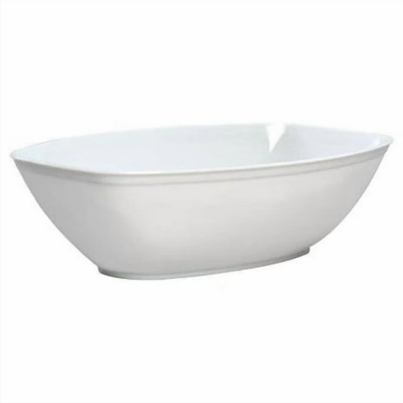 EcoQuality White Oval Luau Bowl - Disposable Plastic Soup Bowls, Heavy Duty Plastic Salad Bowls, Dessert Bowl for Baby Showers, Weddings, Birthday Party (24)