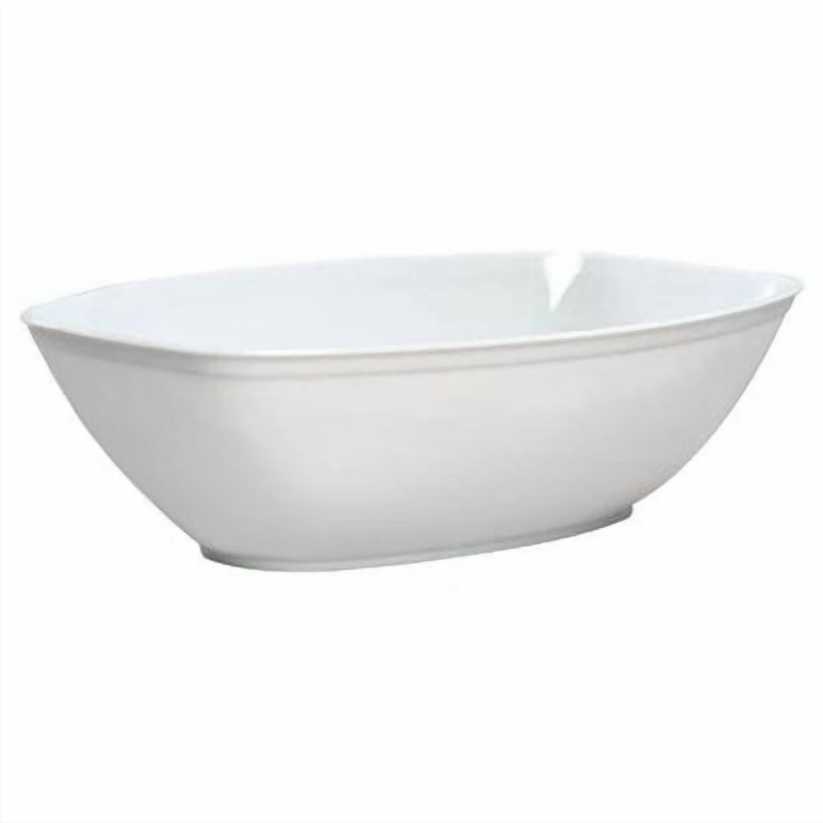 EcoQuality White Oval Luau Bowl - Disposable Plastic Soup Bowls, Heavy Duty Plastic Salad Bowls, Dessert Bowl for Baby Showers, Weddings, Birthday Party (3)