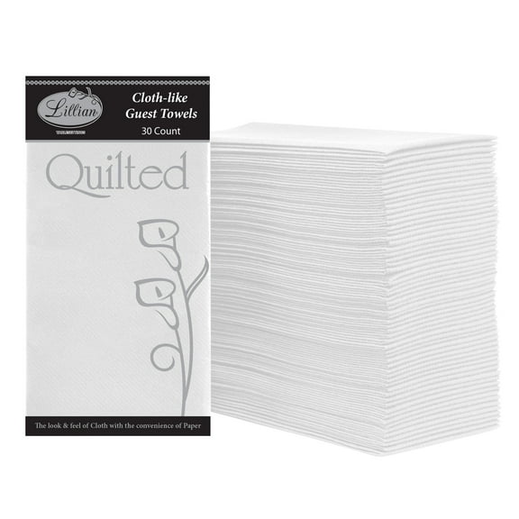 EcoQuality White Quilted Lunch Napkin – Elegant, Durable, and Disposable, Dispenser Napkin Refill, Everyday Napkins, Perfect for Restaurants, Diners, Bodegas & Home (30)